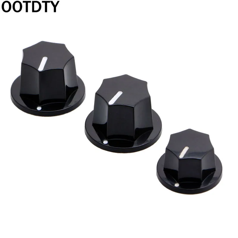 

OOTDTY 1 Set 3 Plastic Knobs Preamp Control For Jazz Bass JB Effect Black 2 Big 1 Small