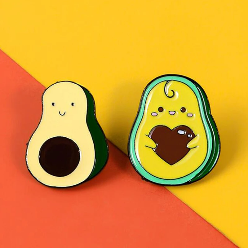 Милые булавки из авокадо забавные с отворотами штифты для спины рюкзак нашивками