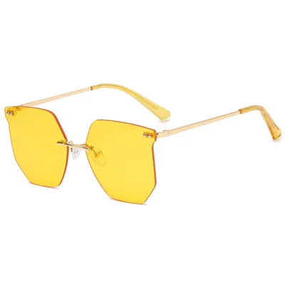 

Fashion New Frameless Sunglasses Butterfly Abnormal Sunglasses Mirror Personality Street Driver Trend European And American 2021