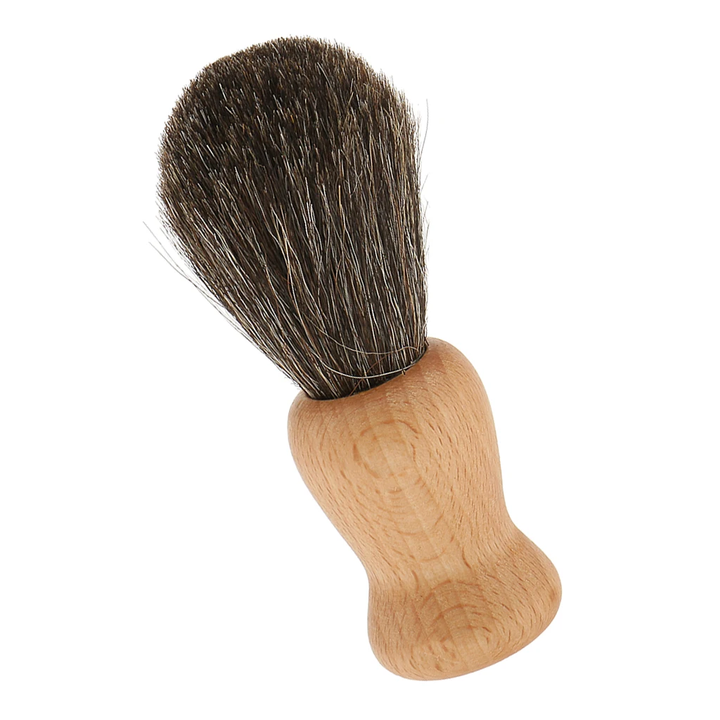 

Nylon Hair Shaving Brush Wooden Handle Home Salon Barber Shave Tool for Men