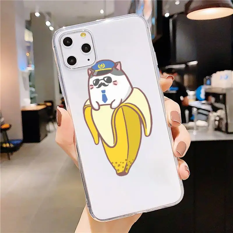 

Cute Cartoon Finger Funny Banana Phone Case Transparent for iPhone 6 7 8 11 12 s mini pro X XS XR MAX Plus