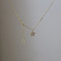 diamond pendant real 14k gold necklace stars pendants for women wedding engagement jewelry gorgeous promise