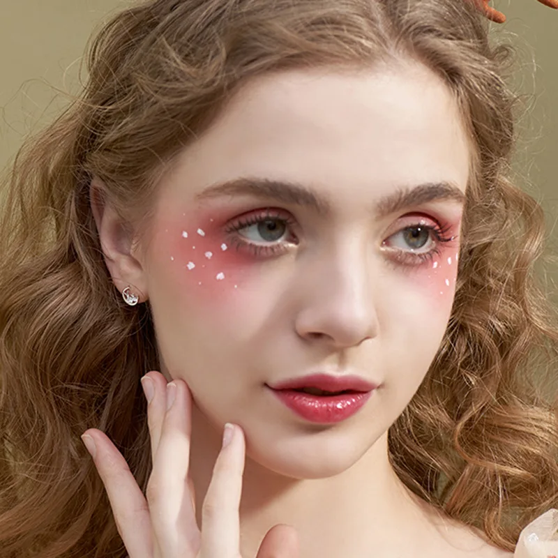 Серьги-гвоздики в форме кроликов из стерлингового серебра 925 пробы с кристаллами