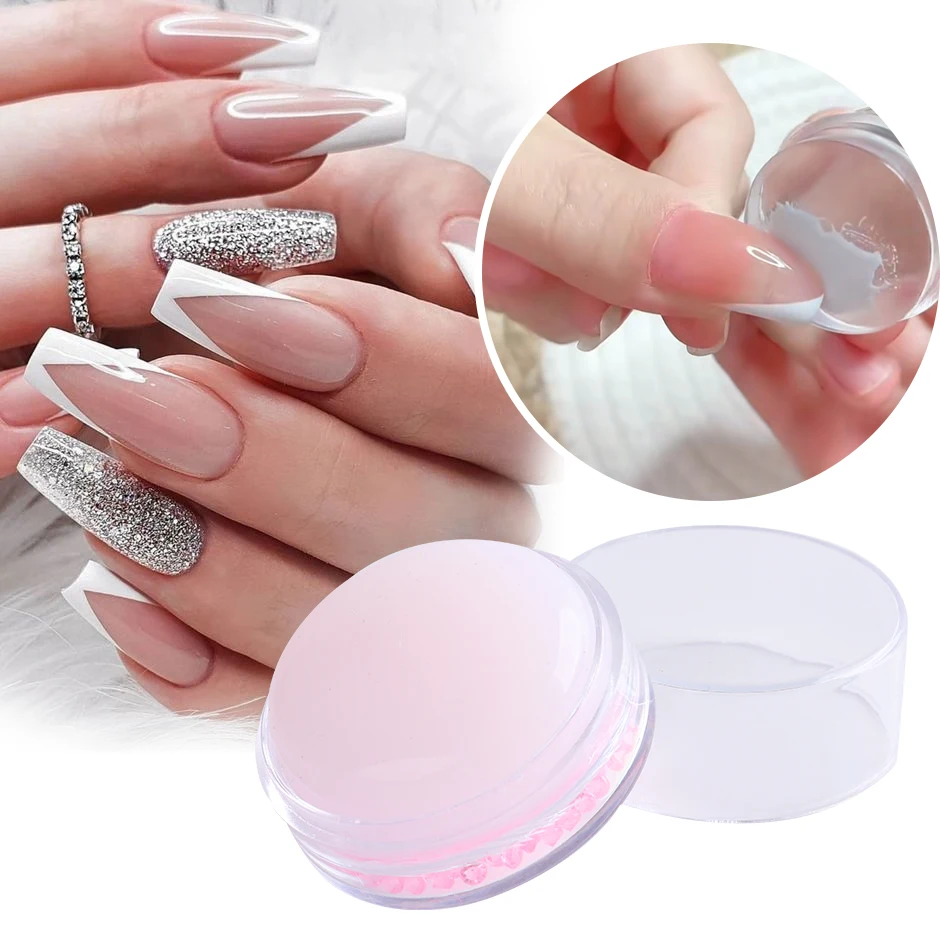 

Французский Нейл-Арт Штамп Высокого Качества Молочный Силиконовый Многофункциональный Шаблон Для Печати Инструмент С Крышкой Маникюрные ...