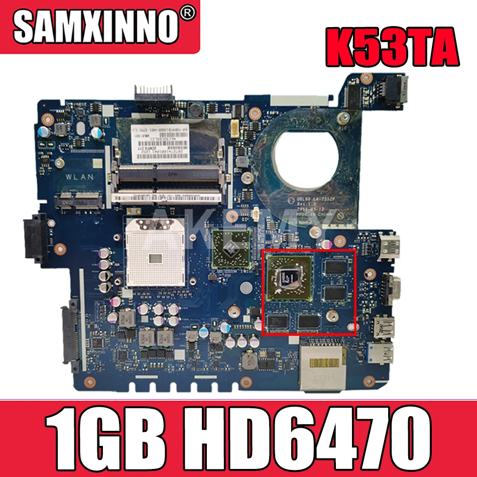 

Akemy QBL60 LA-7552P REV: 1,0 материнская плата для ноутбука For Asus K53TA K53TK K53T K53 тестовая оригинальная материнская плата 1 ГБ видеокарта HD6470