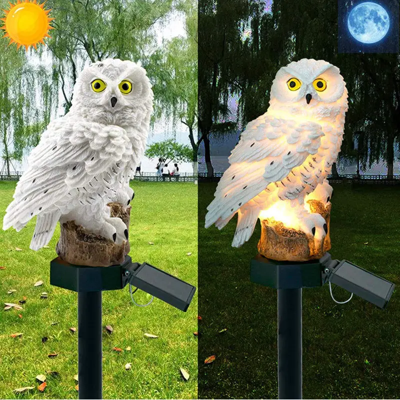 

Solar Power Led Garden Light Outdoor Waterproof Energy Panel Lamp Solar Owl Shape Lights Path Yard Decoration