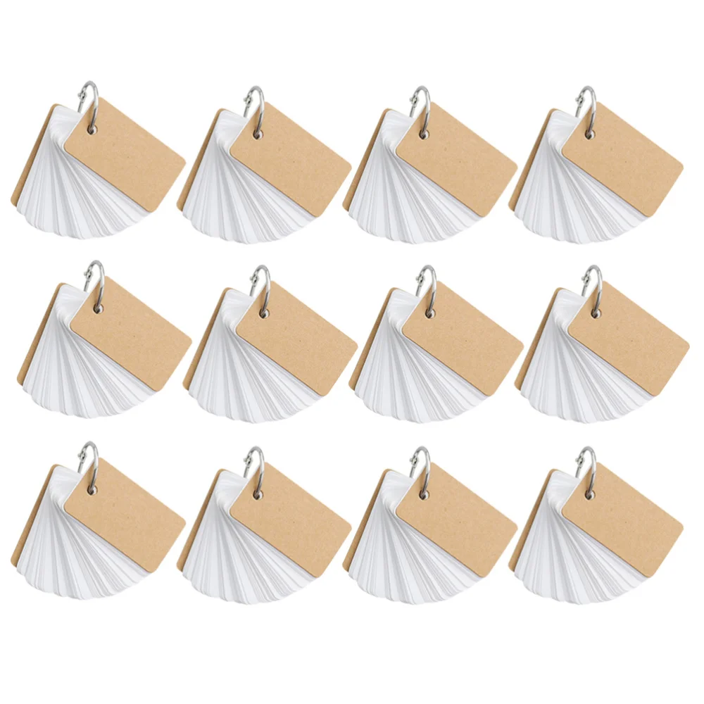 

12 Pcs Ring Loose-Leaf Notepad Vocabulary Cards Paper Binder Memo Notes Pads