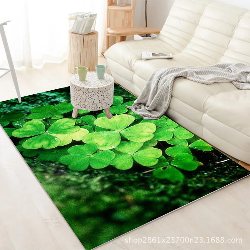 

3D Landscape Clover Print Carpets For Living Room Bedroom Coffee Table Rugs Child Carpet Floor Bedroom Bedside Rectangular Mat