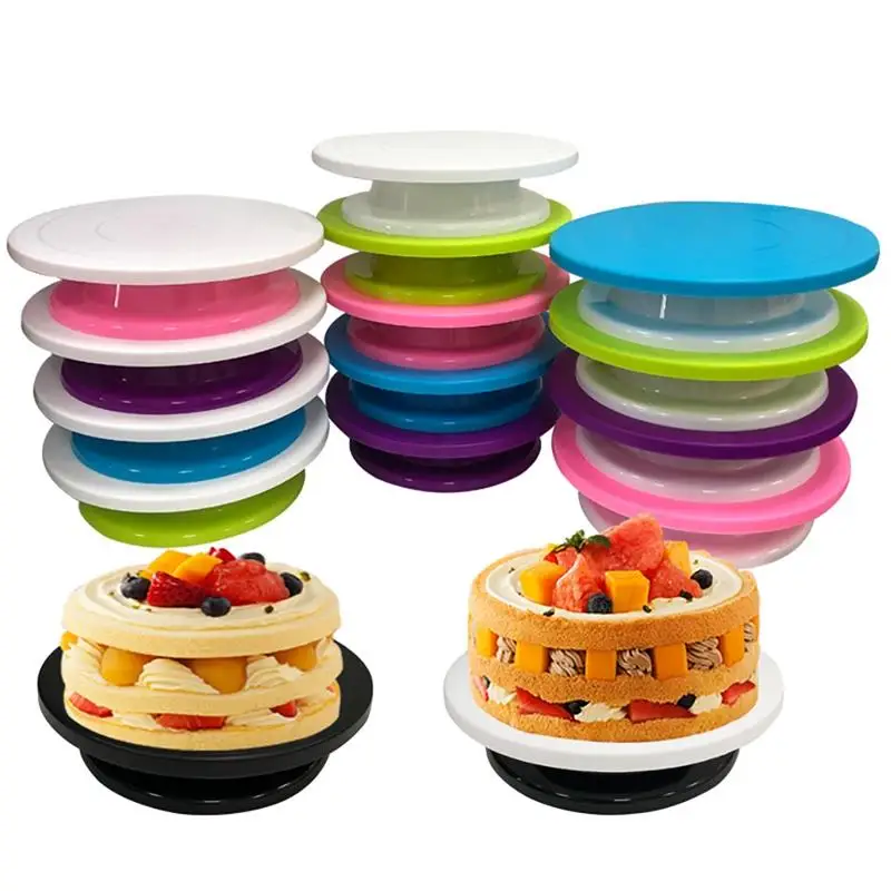 

11.02in New Cake Turntable Rotating Anti-Skid Round Cake Stand Cake Decoration Tools Plastic Revolving Display Stands For Cake
