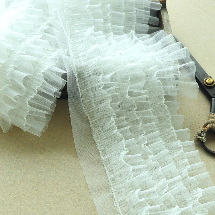 New 1meter/lot 20cm Multi-Layer Romantic Lace Trim Dot Pleated Three-dimensional DIY Baby Skirt Doll Material X582 | Дом и сад