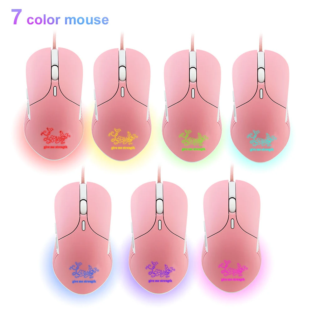 USB игровой Мышь розовый 3200 Точек на дюйм оптическая компьютерная мышь PC Gamer