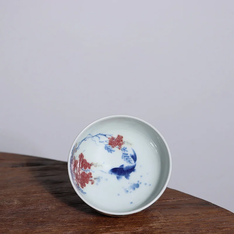 Taza maestra de pez youligong JingLin oculto, azul y blanco, ferro-1
