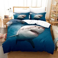3d shark series bedding sets duvet cover set with pillowcase twin full queen king bedclothes bed linen