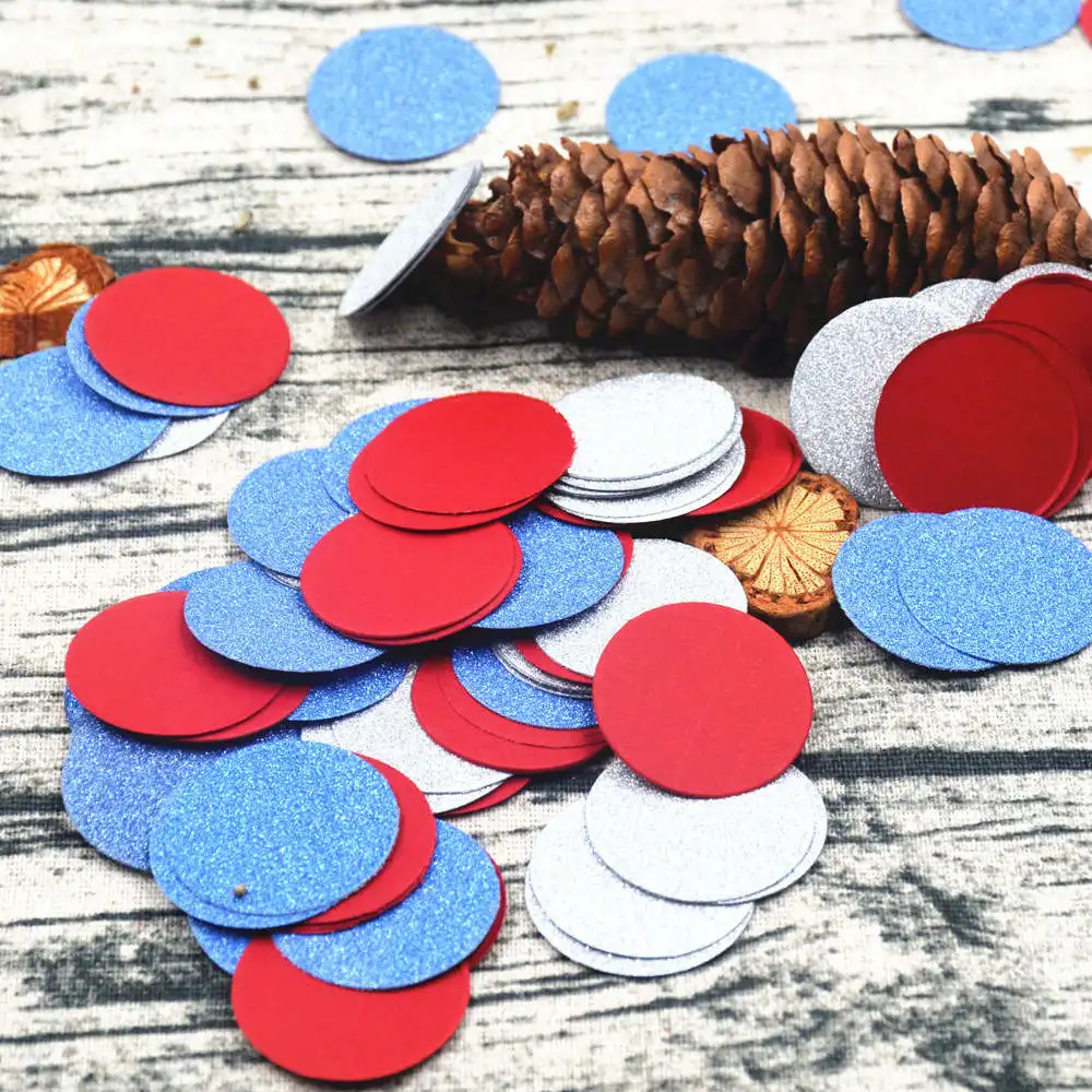 8Silver Red Blue 100 шт./упак. Круглый Блеск Бумага конфетти 3 см золотистый и черный розовый для Свадебная вечеринка стол рассеивание Декор DIY Выпускной вечерние поставки - Цвет: 8Silver Red Blue