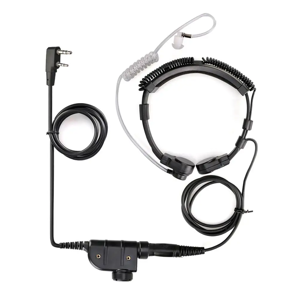 RETEVIS ETK006 Adjustable Tactical Throat Mic With PTT throat microphone Headphones Walkie Talkie For Airsoft Games