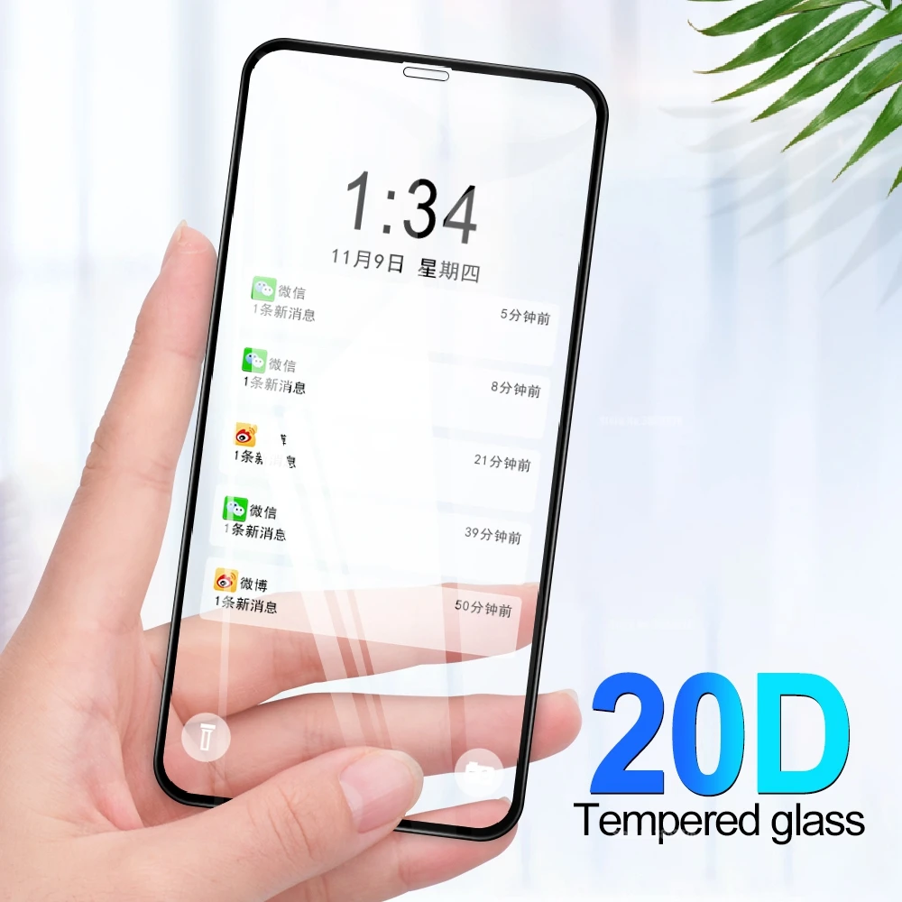Защитное стекло 20D для iPhone 11 Pro XS MAX XR X 10 изогнутое закаленное экрана | Мобильные