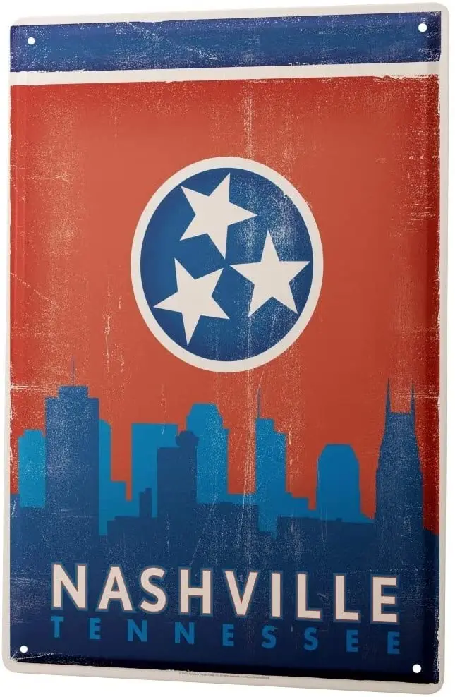 

SINCE 2004 Tin Sign Metal Plate Decorative Sign Home Decor Plaques Retro Wall Art Metropole Nashville Tennessee Metal Plate 8X12
