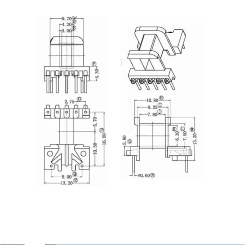 10 компл./лот EE13 core EE Bobbin магнитный сердечник PC40 мягкий феррит 2 + 5pin | Обустройство