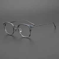 high quality brand designer titanium glasses frame men handmade eyeglasses women super light square myopia spectacles 9285
