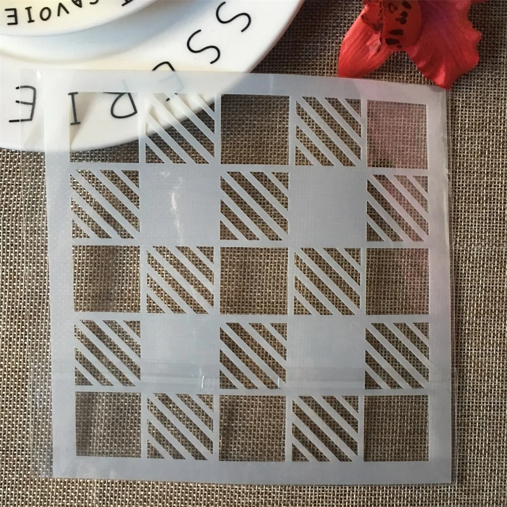6*6 дюймов шахматная доска квадратная DIY трафареты для наслоения раскраска
