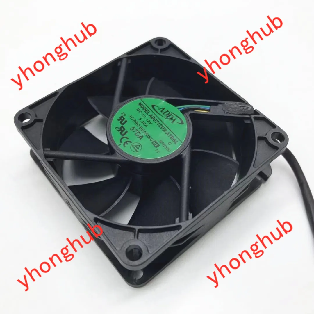 ADDA AD0712UX A7BGL DC 12V 0.30A 70x70x25 мм 4 провод Сервер вентилятор охлаждения|Кулеры и системы