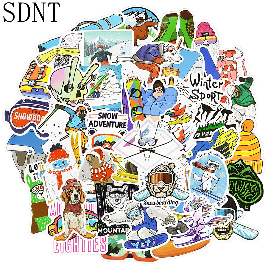 50 шт. водонепроницаемые наклейки для лыжного спорта | Игрушки и хобби