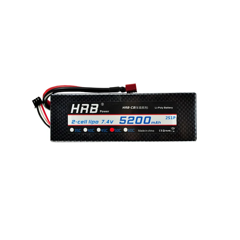 Литий полимерный аккумулятор HRB 2S 7 4 В 5200 мАч с разъемом Дина 50C для