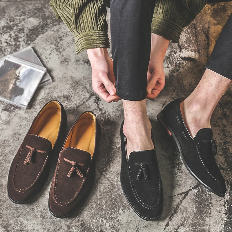 

Suede Leather Men Loafer Shoes Fashion Male Boat Shoes Casual Shoes Man Party Wedding Footwear