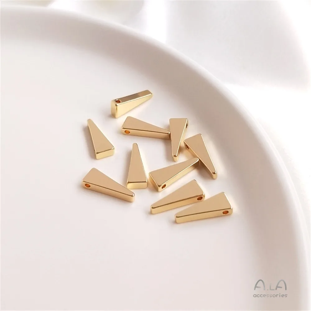 

14K package gold protection DIY accessories stereo triangle edge hole elevator necklace earring hand finish