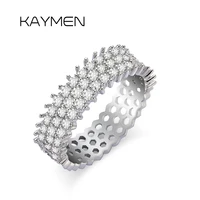 kaymen gold plated cubic zirconia cuff rings for women girls statement band rings for wedding engagement party rings 00294