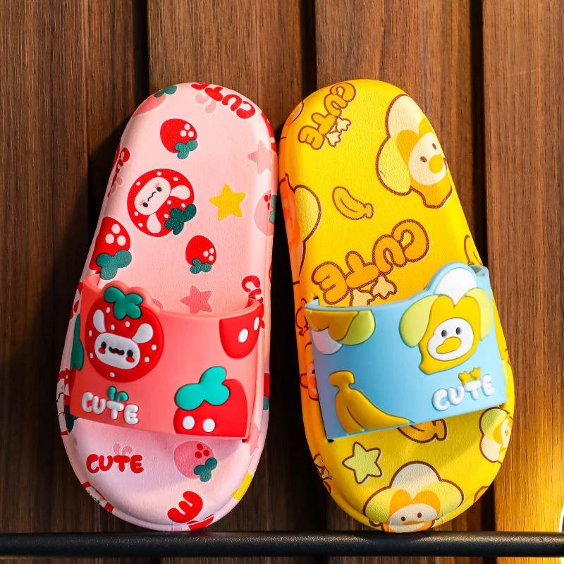 

Summer Children's Sandals Cartoon Anti Slip Soft Bottom Wear Resistant Parent Child Boys And Girls Bath Slippers garden
