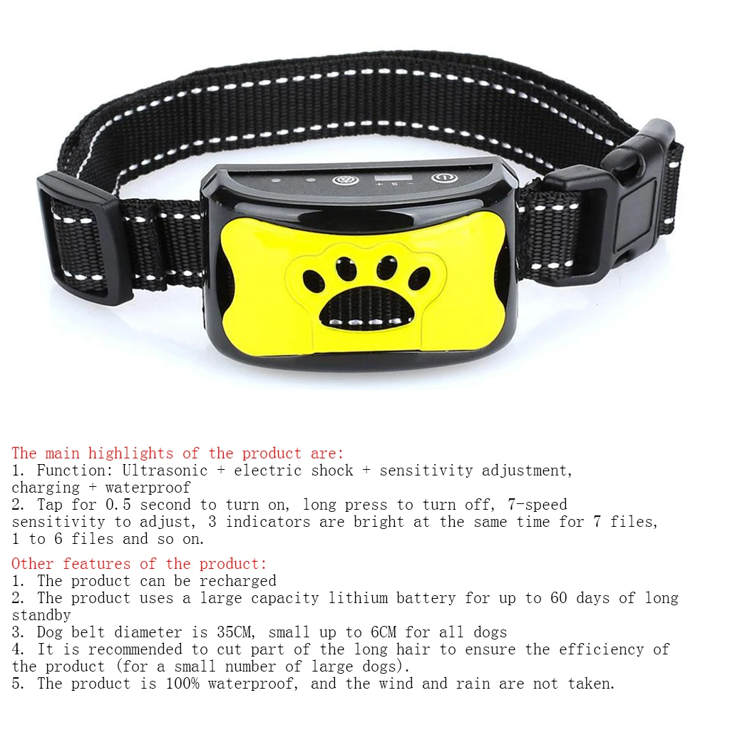 Waterproof Dog Bark Collar Agility Product Anti Device Training No Collars | Дом и сад