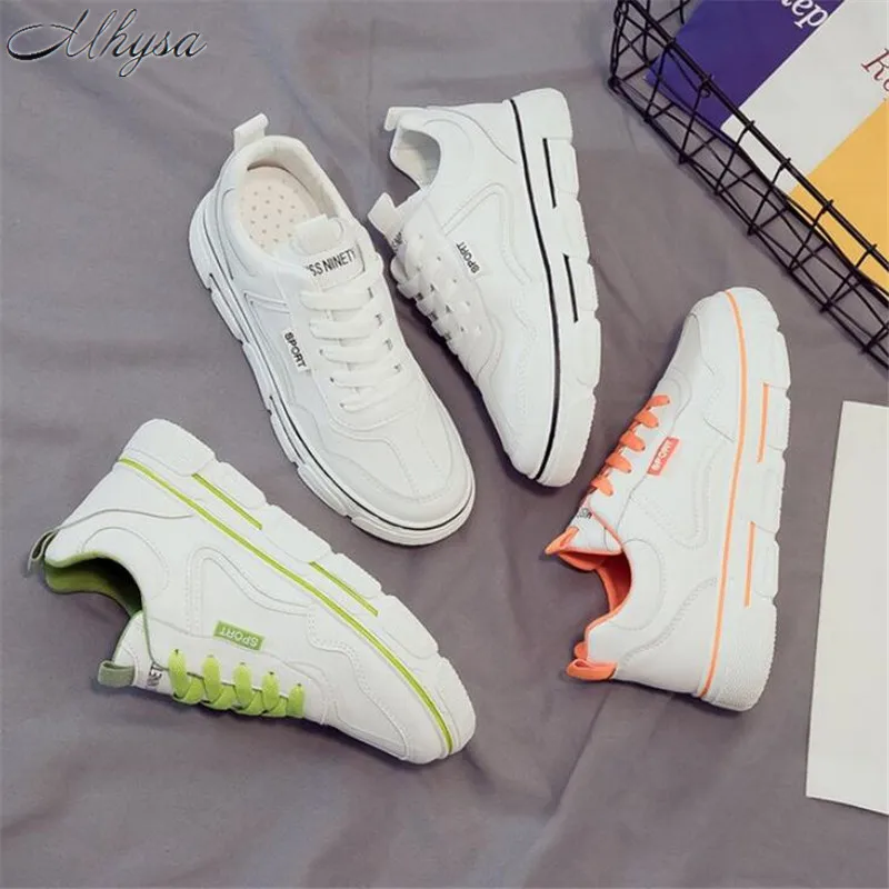 

2020 New Spring Fashion Women Casual Shoes Leather Platform Shoes Women Sneakers Ladies White Trainers Chaussure L1402