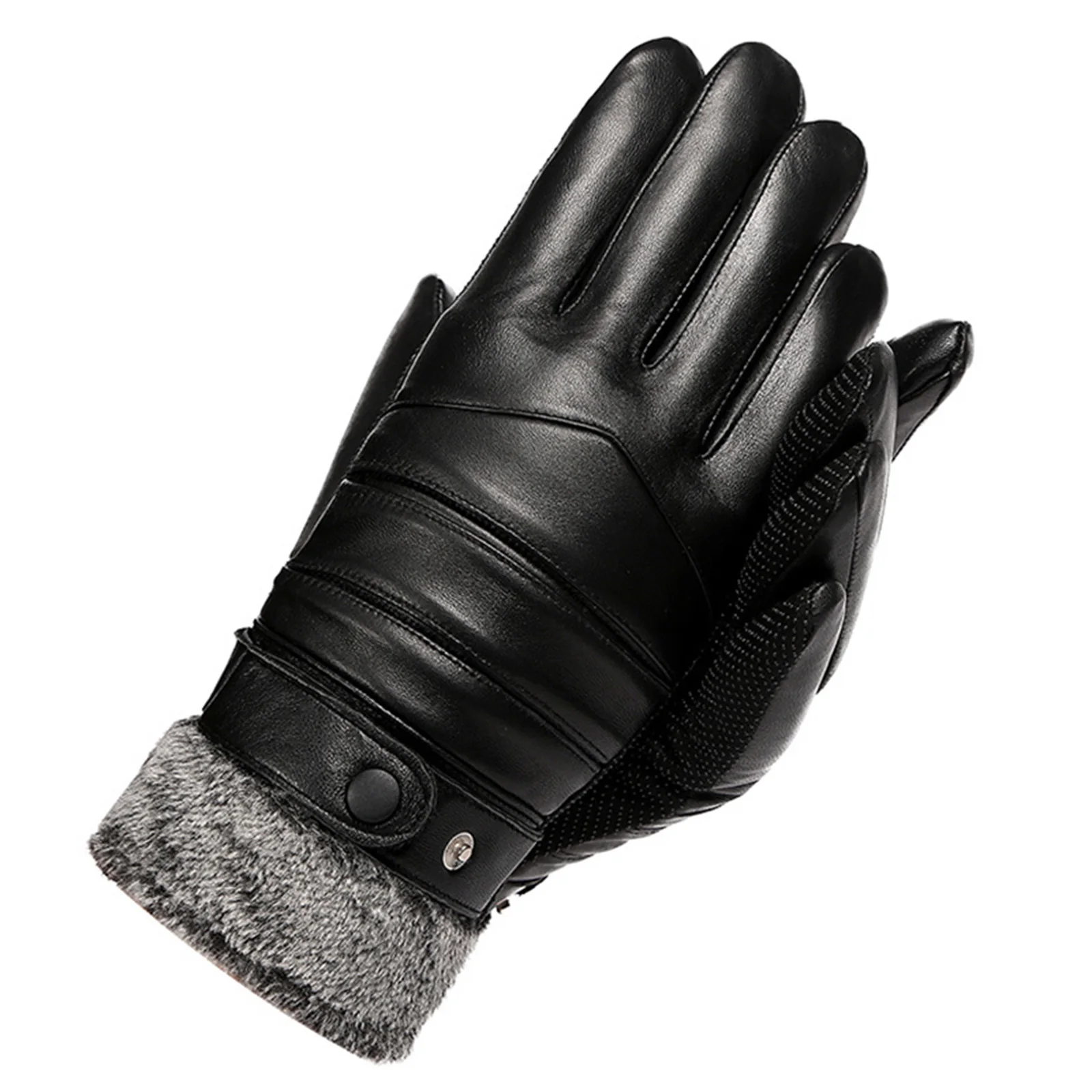 

Перчатки мужские зимние из экокожи, теплые мотоциклетные перчатки с защитой от холода, с бархатной подкладкой, с защитой от ветра, для сенсо...