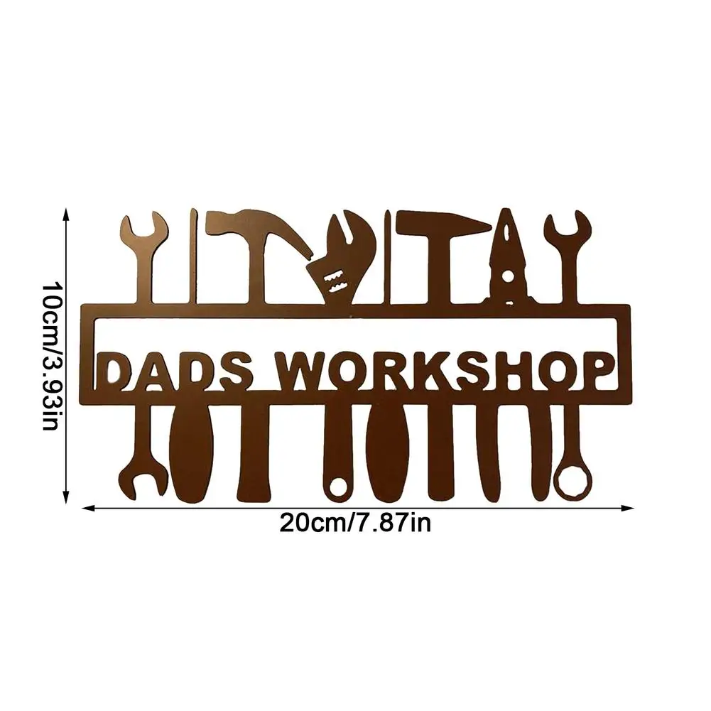 

Metal Hammer Dad Workshop Ornaments Retro Craft Stainless Steel Wall Hanging Pendant Home Decoration Father's Day Gift