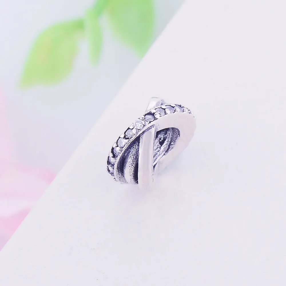 2021 Fit Original Pandora Charms Bracelet Galaxy Spacer Beads With Clear CZ 925 Sterling Silver Charm Jewelry Making Wholesale | Украшения