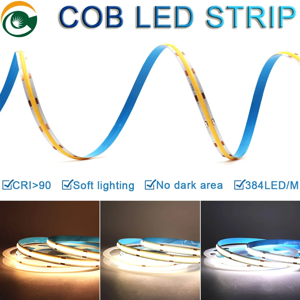 Дропшиппинг 12V 24V COB Светодиодные ленты светильник лента 5 мм 8 10 Ширина Гибкая RGB CCT