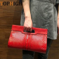 tophigh hot sales clutch bag leather handbag snake pattern leather shoulder bag luxury brand tote hand bag purse