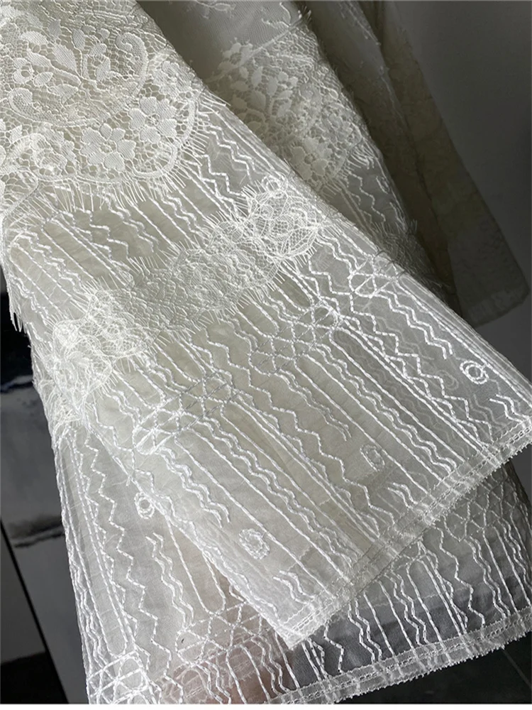 

Summer Women Korean Chic Floral Embroidery White Blouse Lady Plus Size Lace Shirt Femme Loose Tops Cardigan