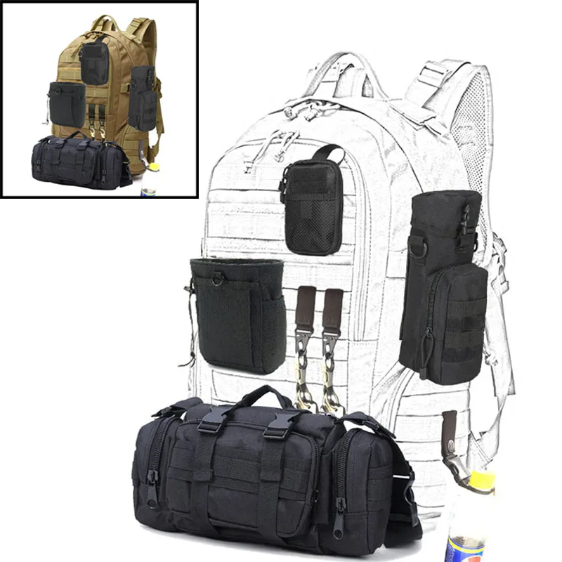 Сумка Molle для военного тактического рюкзака Охотничьи аксессуары Сумка плечевой ремень рюкзак армейский пояс боевой ремень пакет клип