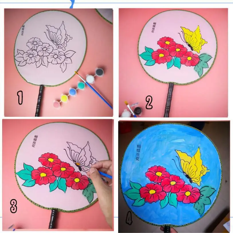 6 узоров Diy Рисование круглый вентилятор ремесла игрушки для детей детский сад