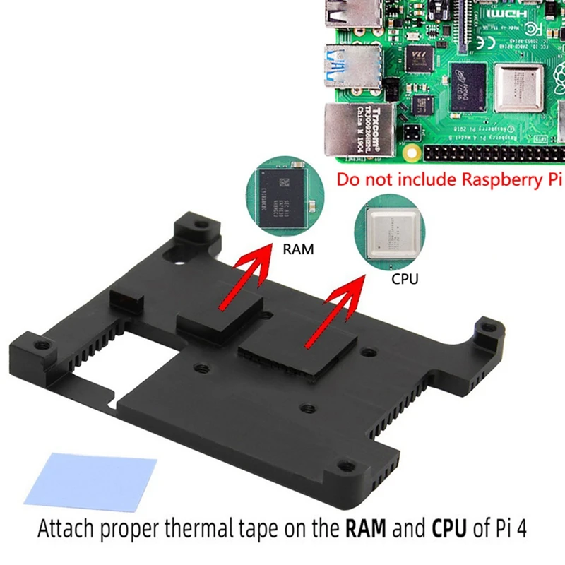 Aluminum Alloy Heatsink Embedded Armor Radiator Shell for Raspberry Pi 4B |