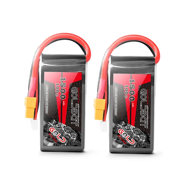 2 шт. GOLDBAT 1500 мАч 4S батарея lipo для Дронов 14,8 в Lipo батарея 4S для fpv 100C lipo с XT60 разъем для самолета FPV Racing - Цвет: 2 packs