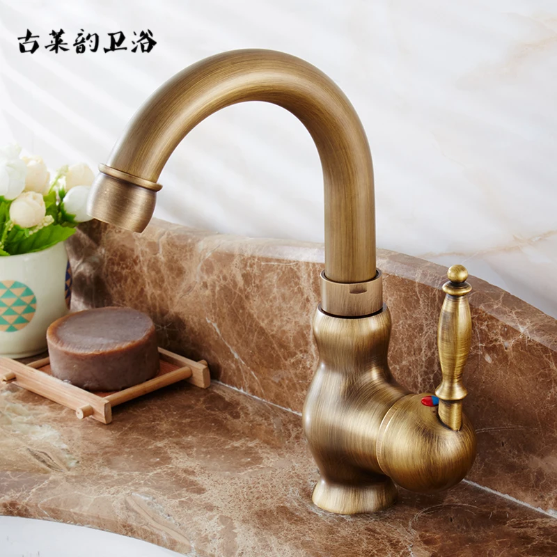 Бесплатная доставка смеситель для ванной комнаты в стиле ретро полностью медный