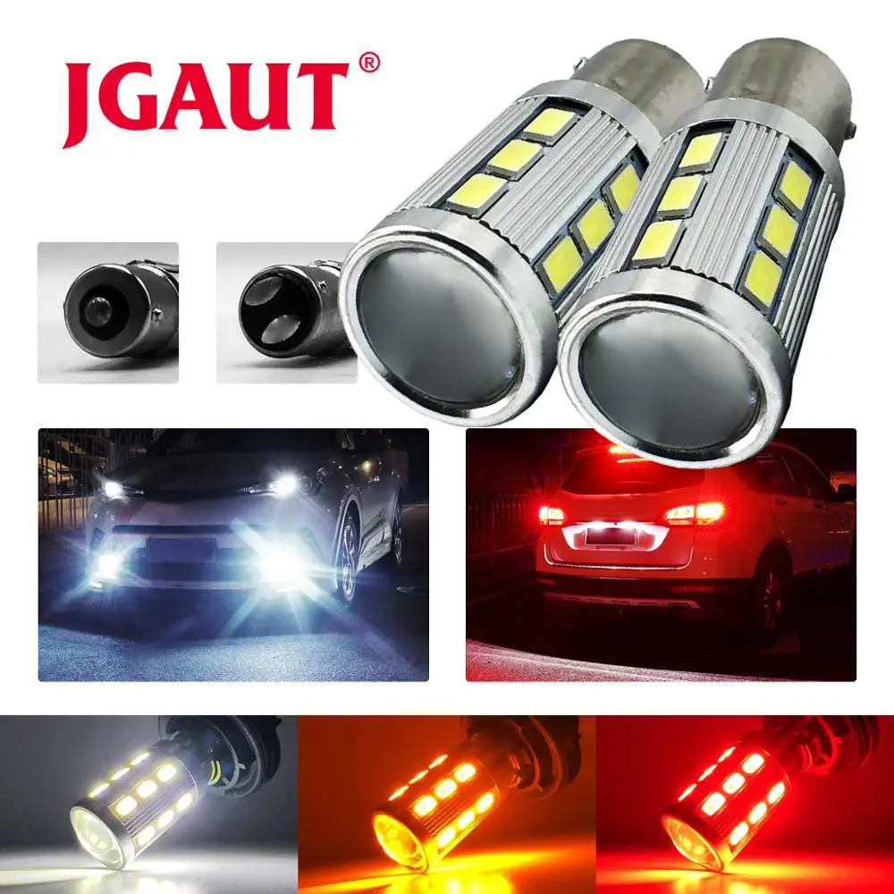 

2 шт. 1156 1157 5630 Led 21 SMD p21w bay15d ba15s P21 автомобильный стоп-сигнал задний указатель поворота для автомобиля canbus Белый Красный Янтарный