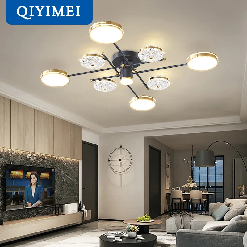 LED Chandelier For Bedroom Living Room Light indoor Lighting Glass lampshade 4 8 lights Fixture Dimmable Foyer Room AC85-260v