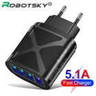 Быстрое зарядное устройство 3,1 A QC3.0 с 4 портами USB, быстрое зарядное устройство с несколькими портами для iPhone 13, 12, 11 Pro, Xiaomi, Huawei, быстрое зарядное устройство