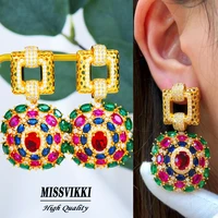 missvikki luxury multi sun flower pendant earrings for women bridal wedding party daily trendy jewelry accessories high quality