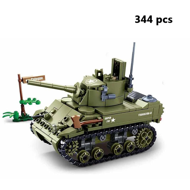 Military Panzer Tank WW2 Aircraft Army Truck Armored Car Building Blocks Airplane Plane Bomber Model Construction Toys For Kids |