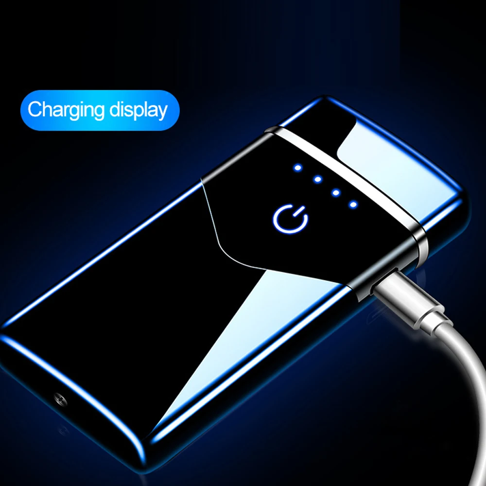 Зажигалка плазменная с двойной дугой ветрозащитная USB перезаряжаемая со